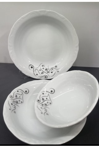 Porland Porselen Yakamoz 18 Parça 6 Kişilik Yemek Takımı