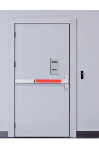 Çekiniz İtiniz Yönlendirme Seti - 2 Parça Yönlendirme Levhası Seti - Kendinden Yapışkanlı Metalik Gümüş Gri Tabela 15x8 Cm