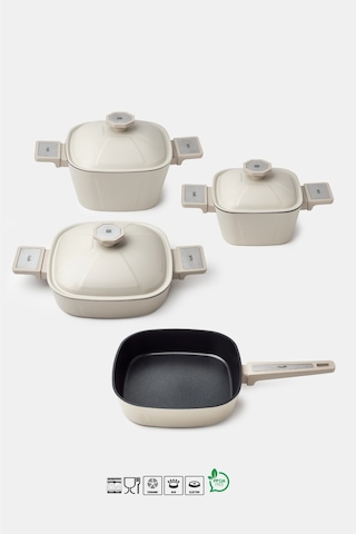Brett 7 Parça Tencere Seti Krem Krem