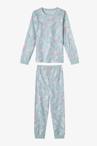 Penti Kız Çocuk Magical Repeat Pamuklu Uzun Kollu Pijama Takımı Mavi