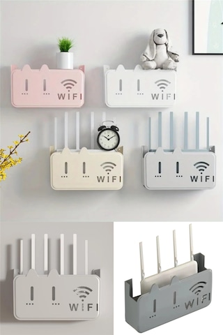 Beyaz Pleksi Kedi Desenli Wifi Kutusu Duvar Asılabilir Sigorta Ve Modem Saklama Kutusu 25x15x6 Cm Diğer