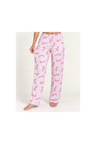 Fit Women Kadın Premium Desenli Rahat Kesim Pudra Pijama Altı 4773