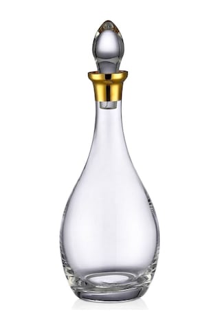 Gold 25 Parça Bardak Seti 12 Kişilik 12 Adet Su Bardak 12 Adet Ayaklı Bardak 1 Adet Şişe Beyaz