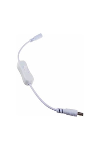Anahtarlı Dc Adaptör Güç Bağlantı Uzatma Kablosu 20cm Beyaz