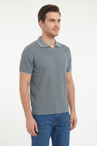 Baglan Erkek Spor Polo Yaka Triko Tişört Bgl-st05374 Mavi