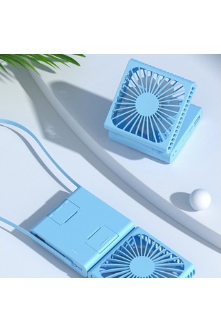 Telefon Tutucu İle Taşınabilir Usb Şarj Edilebilir Soğutma Fanı B2pxdu Mavi