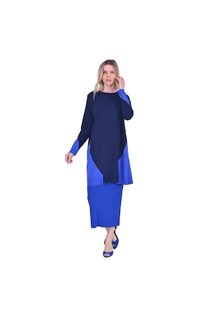 Invee İnvee Gometrik Triko Tunik Lacivert 6972