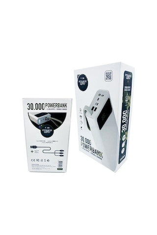 Powerway TX30 30000 Mah Dijital Göstergeli Powerbank Beyaz