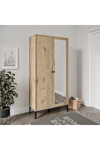 Massimo Aynalı,kapaklı,raflı Portmanto/ayakkabılık %100mdf