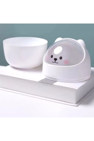 Ranyeek 1.2l Beyaz Ovaş Tipi Plastik Masaüstü Mülakat Kutusu, Kayar Kapaklı, Temizlik Ve Organize Etme İçin