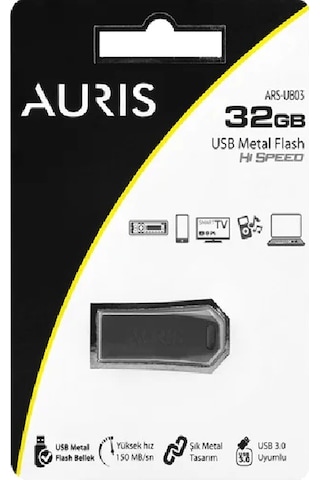 Auris Ub03 32gb Usb 3.0 Uyumlu Metal Flash Bellek -