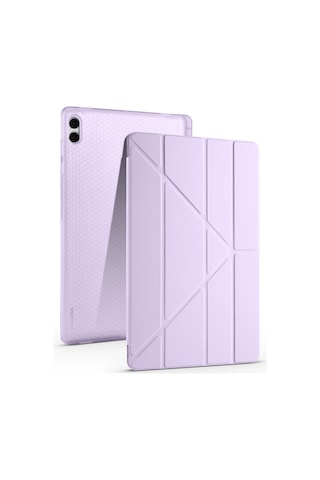 Samsung Uyumlu Galaxy Tab S11 Ultra Kılıf Tri Folding Kalem Bölmeli Standlı Arka Kapak