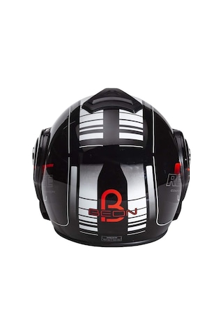 Beon B 702 Reverse Tam Açılır Kask Siyah Beyaz Kırmızı L