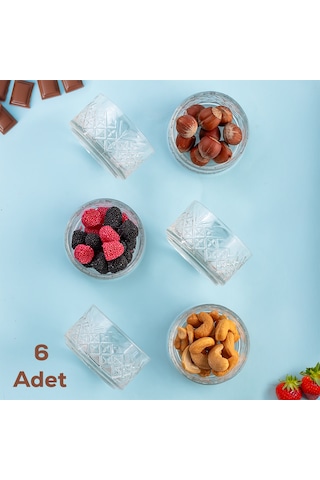 Porsima Te-10 Cam Kase Puding Ve Dondurma Kasesi 6'lı Kase Seti