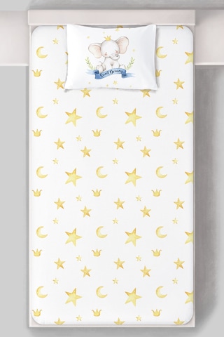 Organik Tek Kişilik Lastikli Çarşaf Seti - Kraliyet Düşleri Renkli