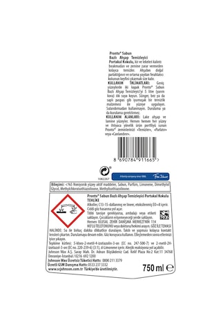 Pronto Sabun Bazlı Ahşap Yüzey Temizleyici Portakal Kokulu 750 ML