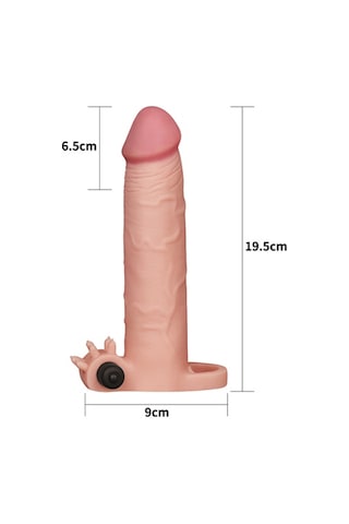 Hızlı Express Lovetoy X-Tender 8 CM Dolgulu Titreşimli Realistik Penis Kılıfı Halka 20 CM