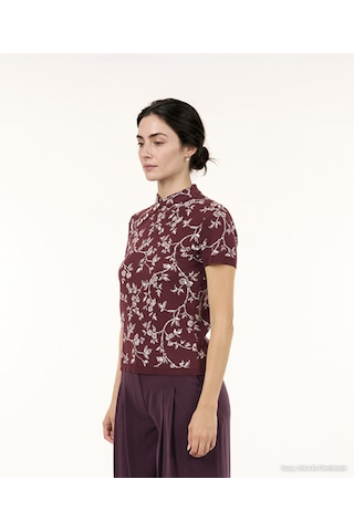 Yargıcı Regular Dik Yaka Kısa Kol Kazak 26kktr2102x 016 Bordo