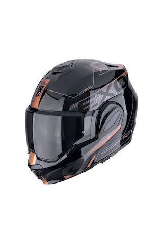 Scorpion Exo-tech Evo Traveller Çene Açılabilir Motosiklet Kaskı Siyah Bakır