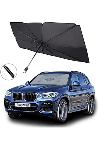 Araba Ön Cam Güneşliği Araba Güneş Gölge Koruyucu Şemsiye Otomatik Katlanabilir Güneşlik Gölgelik Siyah