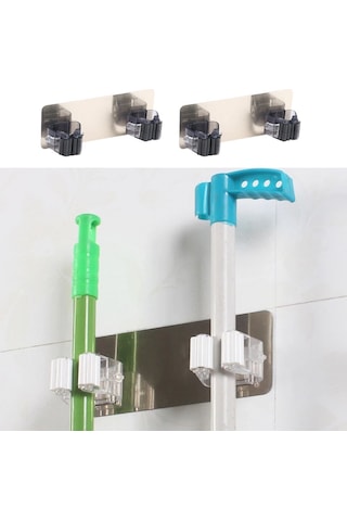 Mcg Pratik Organizer 4lü Yapışkanlı Fırça Paspas Mop Fırça Sabitleyici Ergonomik Alet Aparatı