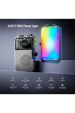 Photoolex X2077 Pro 80w Rgb Profesyonel Video Fotoğraf Led Panel Işık - Ls-123