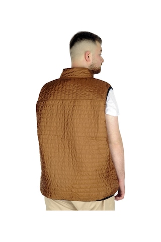 Mode Xl Büyük Beden Erkek Yelek Kapitone Yakalı 22601 Kahverengi 001