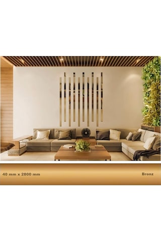 40 Mm X 2800 Mm Bronz Sibu Aynalı Pleksi Şerit Mobilya Süsü