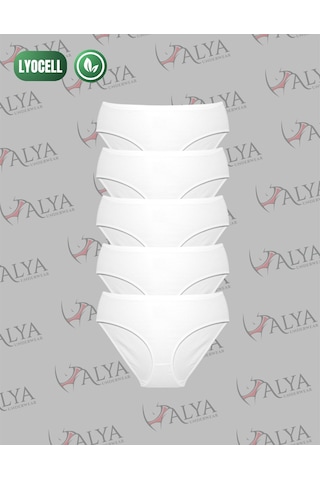 Alya Underwear Kadın Külot, Lyocell Kumaş Külot, Ter Emici Rahat Ve Dayanıklı Kadın İç Çamaşırı, Liyosel Slip Beyaz P05
