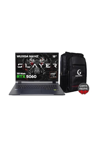 Game Garaj Slayer R9T XL-5060 C7 Ryzen 9 8945HX 16 GB 1 TB SSD RTX5060 18" Wuxga Freedos Dizüstü Bilgisayar