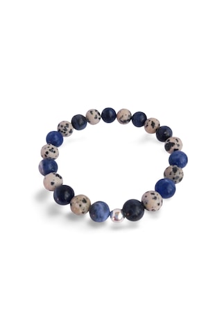 Gümüş Sodalit Dalmaçyalı Jasper Doğal Taş Tasarım Kadın Gümüş Bileklik Gümüş