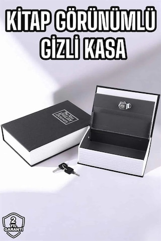 Mey Najmaddin Büyük Boy Anahtarlı Kitap Görünümlü Gizli Kasa Çelik Kasa Altın Kasası Najmaddin