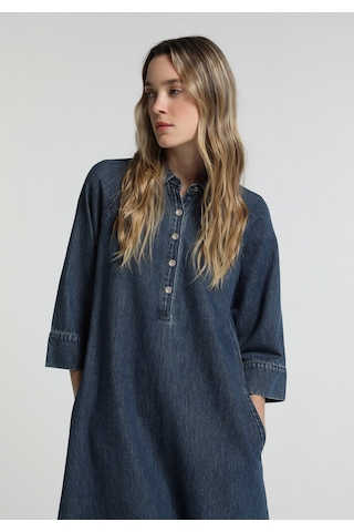 Colin's Colins Oversize Fit Düz Kadın Dark İndigo Denim ¾ Kol Elbise Cl1082843 Q1.v1 Dn45232