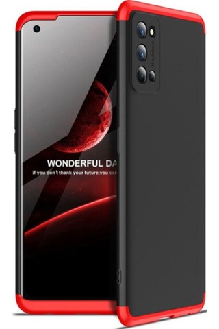 Realme 7 Pro Kılıf Zore Ays Kapak Siyah-Kırmızı