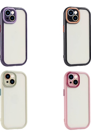 Nourthkiingdom Apple Uyumlu iPhone 14 Kılıf Kamera Korumalı Renkli Kenar Ve Çerçeve Tasarımlı Nrtk Vitamin Kapak-derin Mor Derin Mor