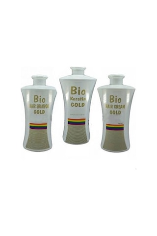 Bio Keratin Gold Kalıcı Brezilya Fönü Şampuan + Keratin ve Saç Bakım Kremi 700 ML