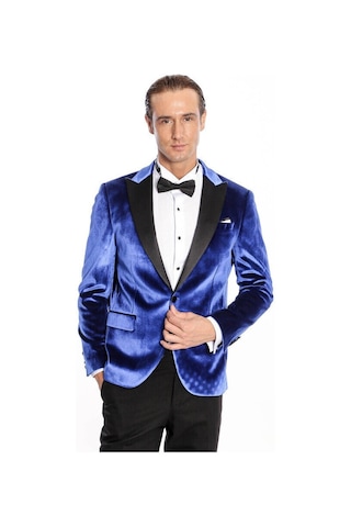 Wessi Kafide Lacivert Slim Fit Erkek Smokin Ceket Lacivert