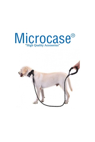 Microcase Reflektörlü Siyah Halat Köpek Tasması 130 CM Siyah