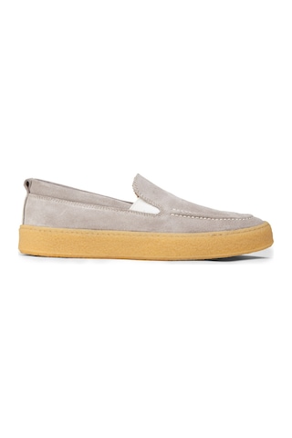Deery Erkek Hakiki Süet Gri Loafer Ayakkabı - 02047mgrıc01