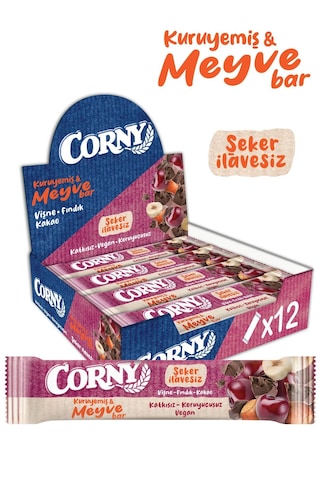 Corny Vişne Fındık Kakao Meyve Bar 35gr X - 12 Adet