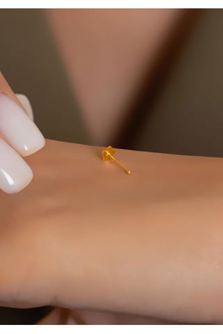 14 Ayar Altın Çiçek Model Geçmeli Hızma Sarı 64489483