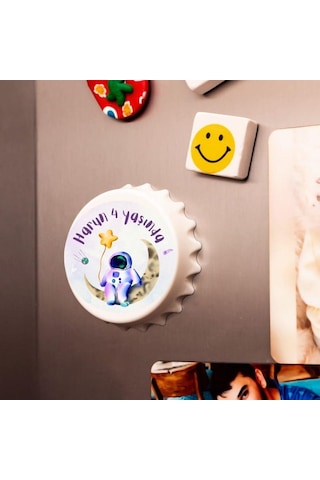 İsme Özel Uzay Konsepli Doğum Günü Açacak Magnet 10 Adet