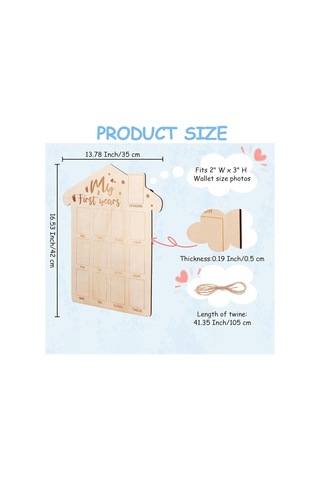 Sones 35 X 42 Cm Ahşap Yenidoğan Bebek Kilometre Taşı Anma Fotoğraf Çerçevesi Bebek Standı Aylık Plak El Sanatları Süsü