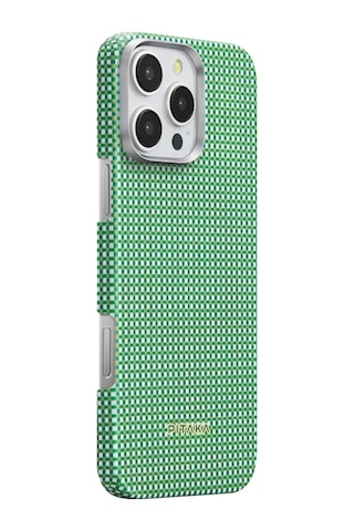 Apple Uyumlu iPhone 16 Pro Max Kılıf Magsafe Özellikli Aramid Fiber Pitaka Ultra-slim Classic Serisi Forest Green