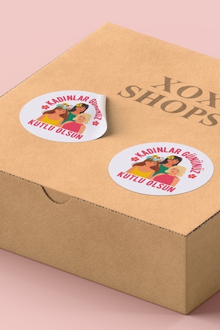 Kadınlar Gününüz Kutlu Olsun Sticker Etiketi 3x3cm St2417 Çok Renkli