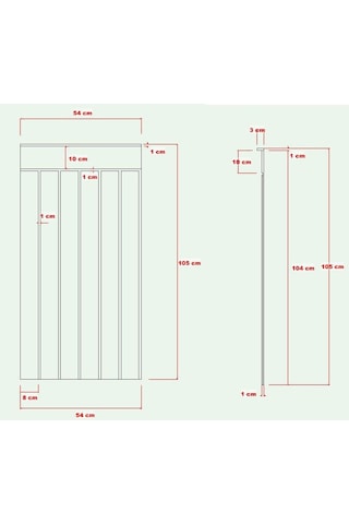 DUVAR PANELİ 54 cm Genişlik x 105 cm Ham mdf Duvar paneli ( 10 mm