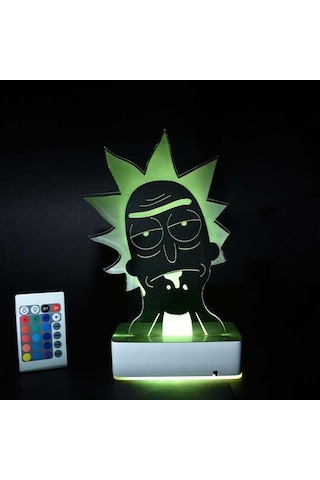 Rıck And Morty - Rıck - 3D 16 Renk Gece Lambası