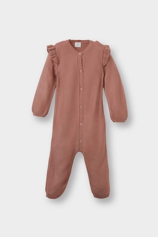 Defacto Kız Bebek Yenidoğan Uzun Kollu Düğmeli Triko Tulum F3227a525wnpn445 Pembe-pn445