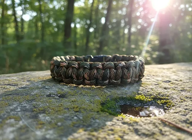 Askeri Kamuflaj Paracord Bileklik Çok Renkli
