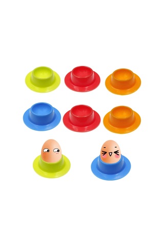 Pxcl 8 Renkli Silikon Yumurtalar, Yuvarlak Taşınabilir Mutfak Yum Renkli